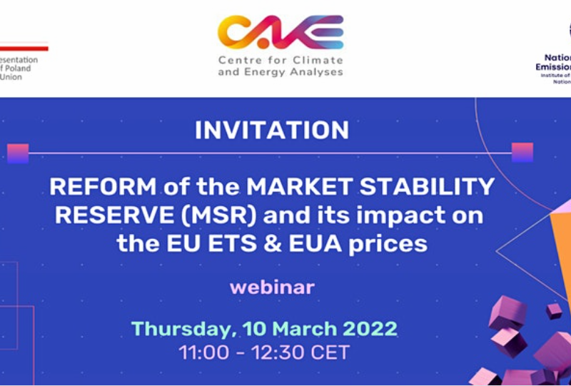 Webinarium LIFE Climate CAKE PL: The Reform of the MSR and its impact on the EU ETS & EUA prices